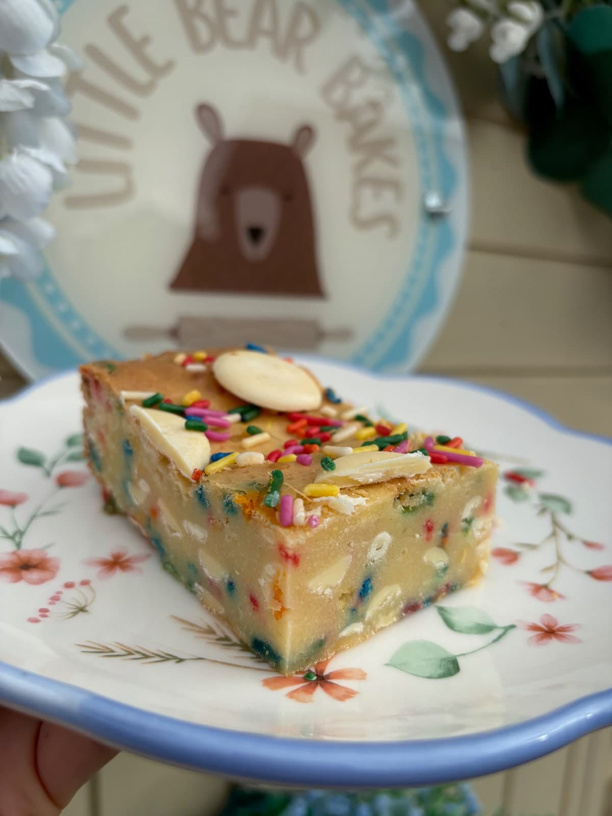 Funfetti Blondie photographed at Little Bear Bakes