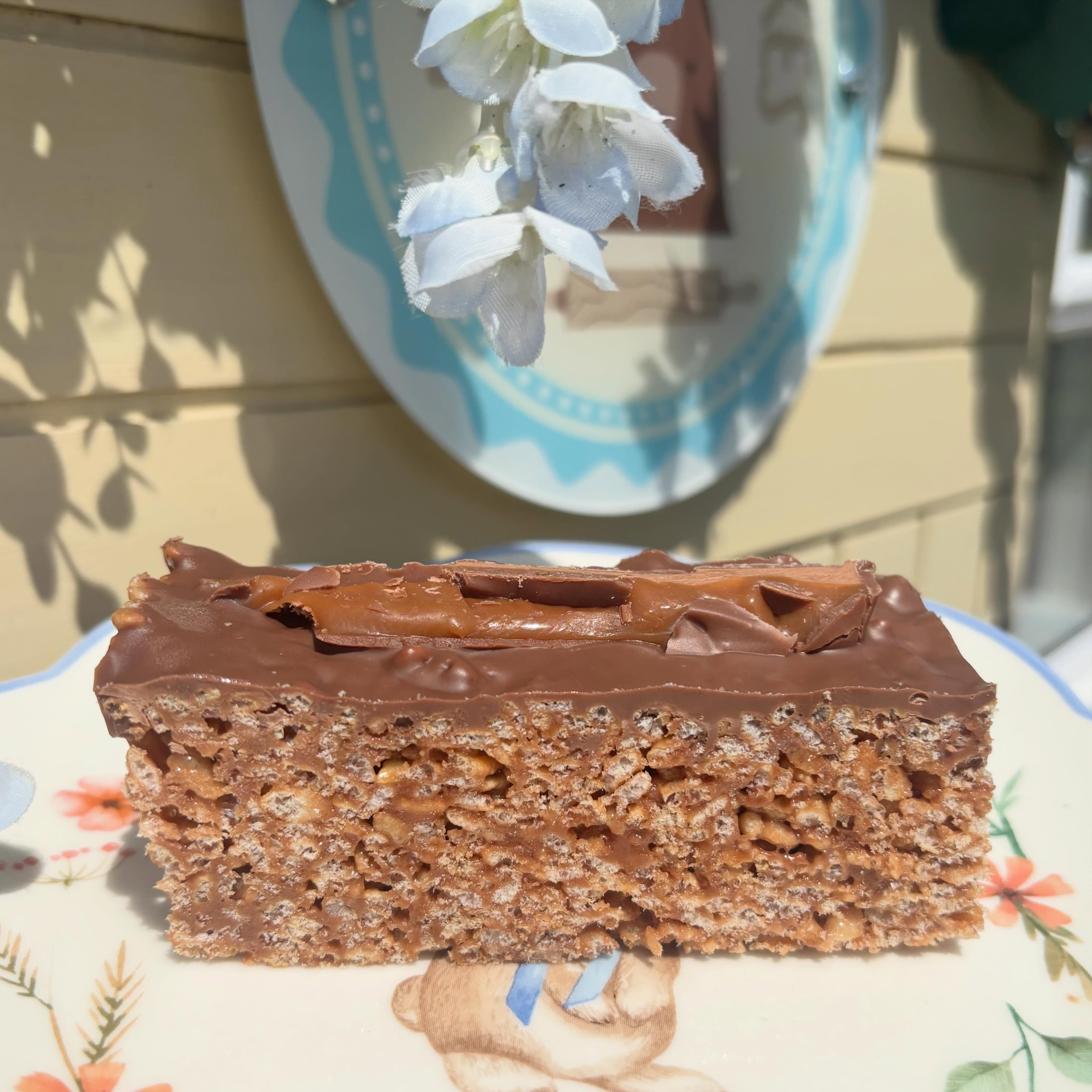 Mars Bar slice with chocolate topping